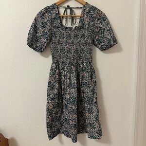 Michael Stars Jude Puff-Sleeve Smocked Mini Dress | Size XS